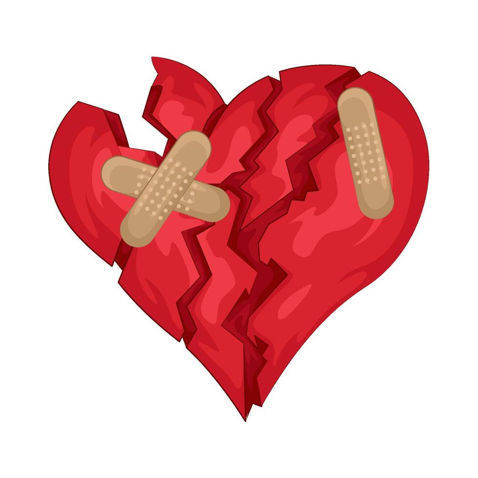Illustration of broken heart vector
