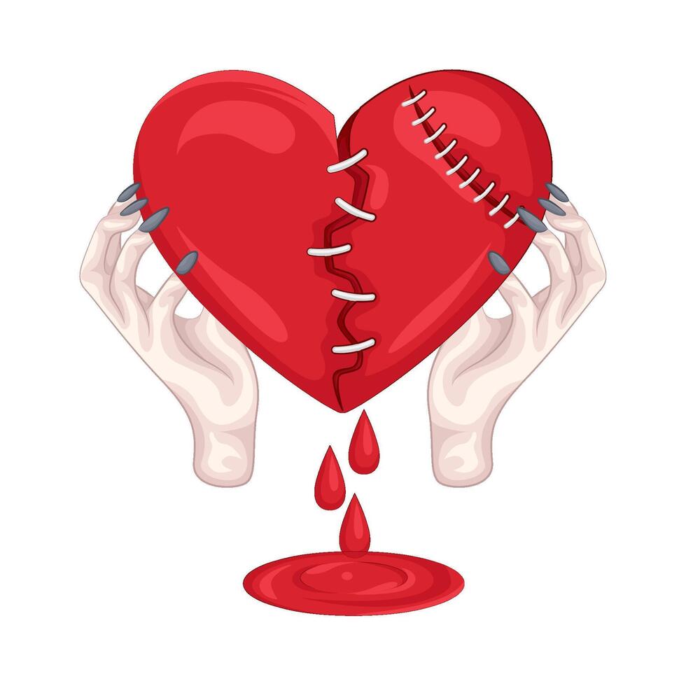 Illustration of broken heart vector