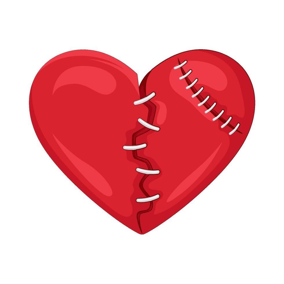 Illustration of broken heart vector