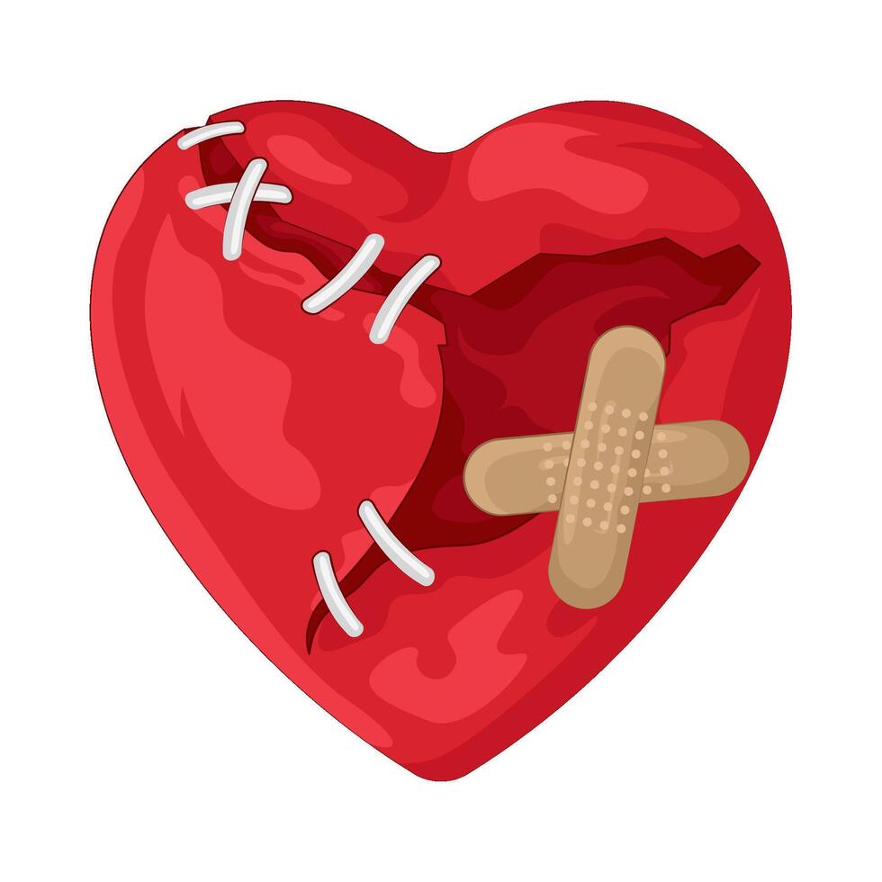 Illustration of broken heart vector