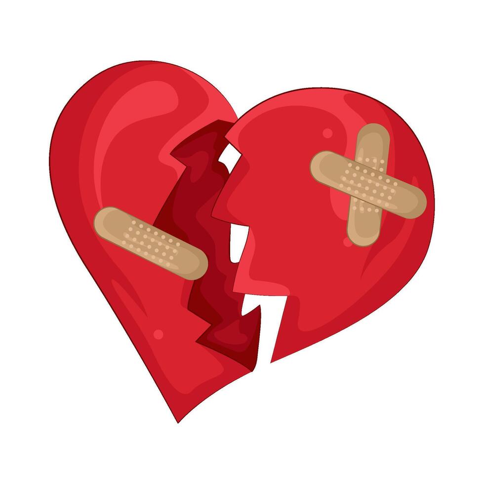 Illustration of broken heart vector