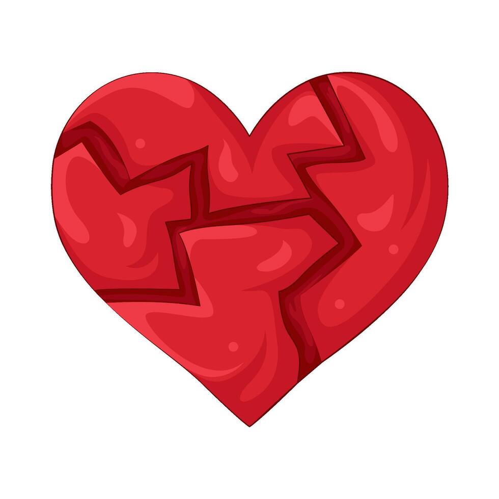 Illustration of broken heart vector