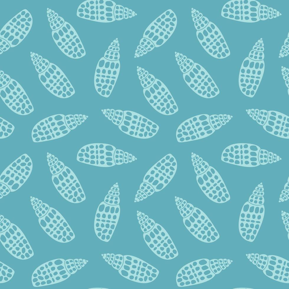 Sea shells seamless pattern. Trendy pattern of seashells for wrapping paper, wallpaper, stickers, notebook cover. The texture may be used for printing on fabric or paper and background in web design. vector