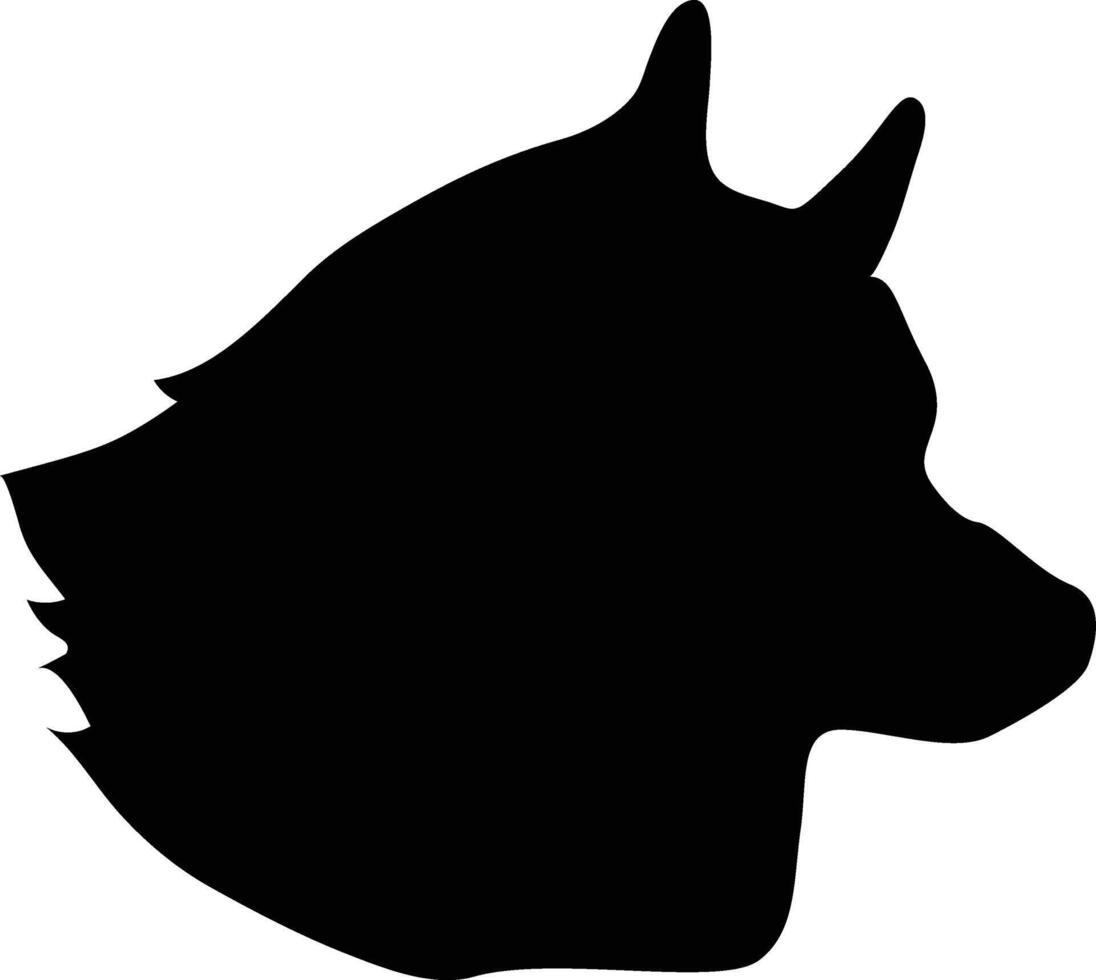 Siberian husky dog head silhouette for graphic design and illustration vector