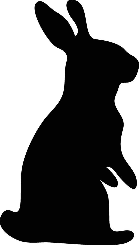 Cute rabbit full body silhouette for graphic design and illustration vector