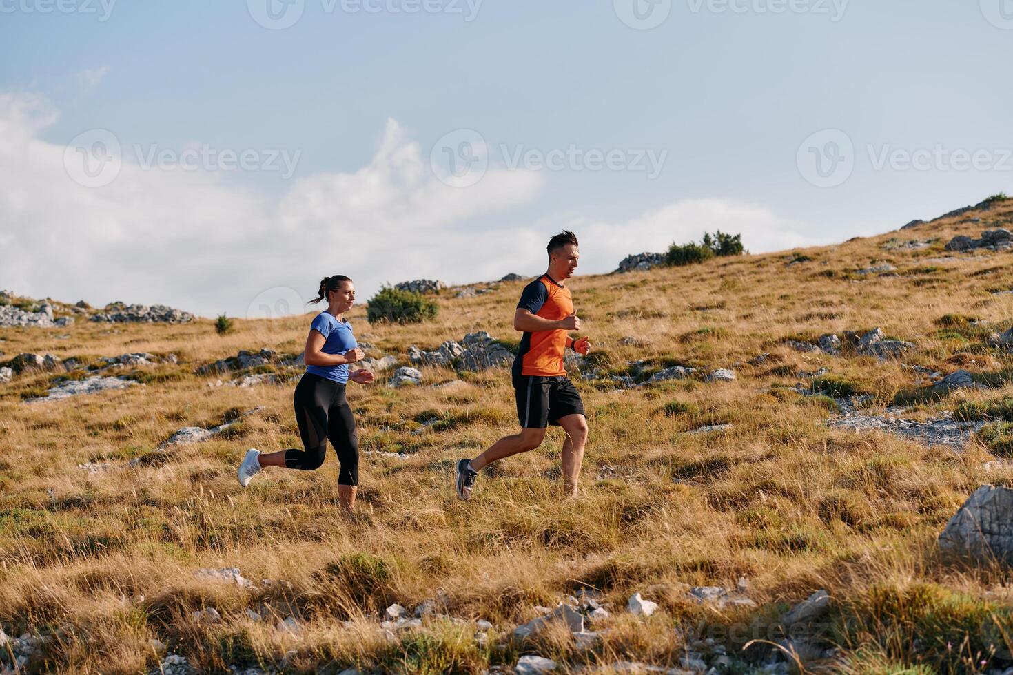 Mountain Bliss. Capturing the Joy of Morning Trail Running photo