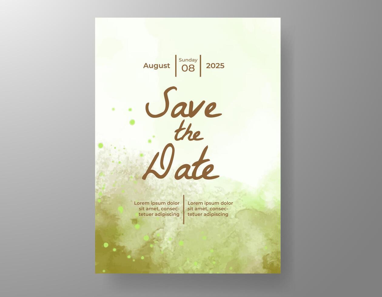 Wedding invitation with abstract watercolor background vector