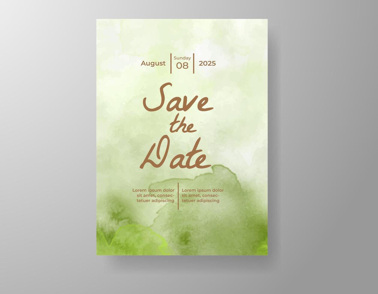 Wedding invitation with abstract watercolor background vector