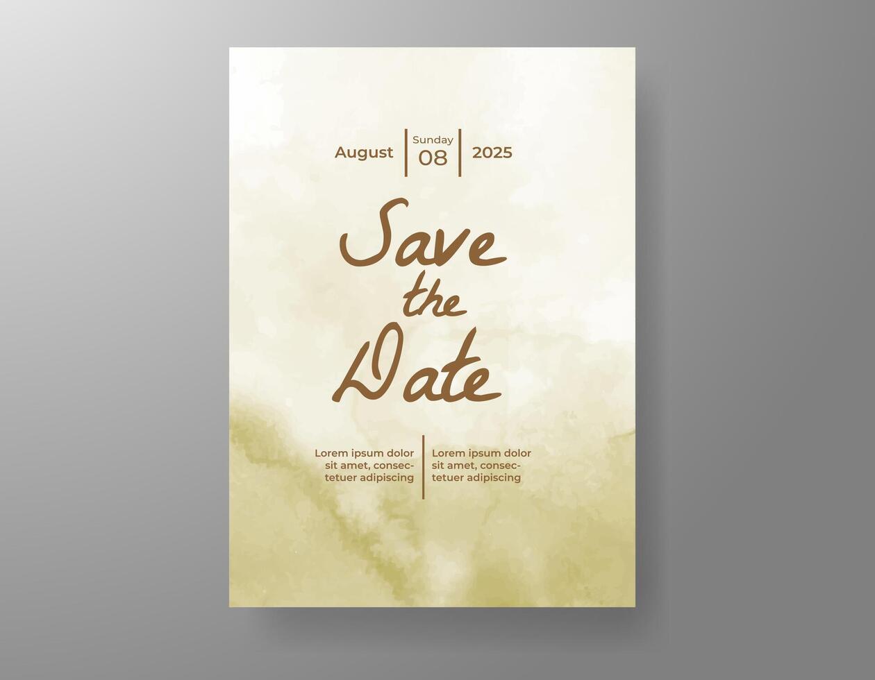Wedding invitation with abstract watercolor background vector