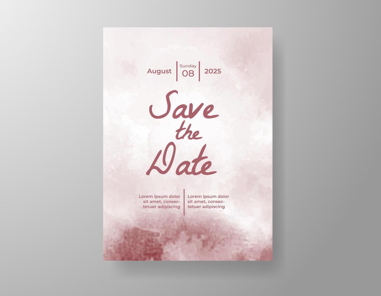 Wedding invitation with abstract watercolor background vector