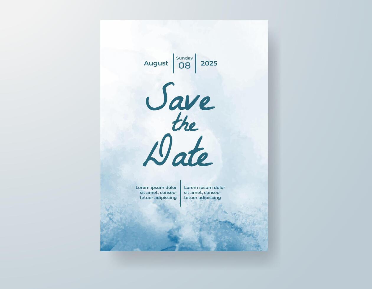Wedding invitation with abstract watercolor background vector