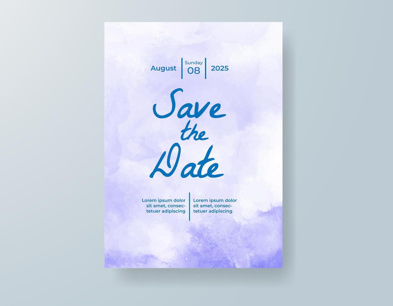 Wedding invitation with abstract watercolor background vector