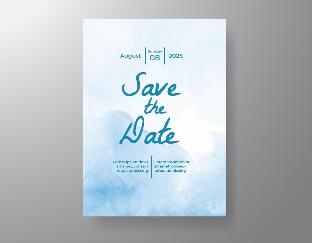 Wedding invitation with abstract watercolor background vector