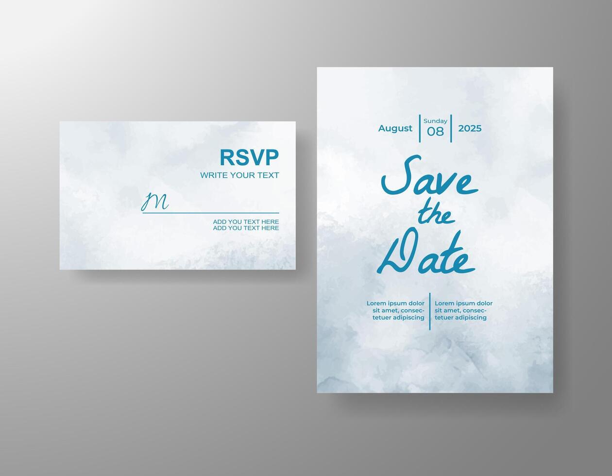 Wedding invitation with abstract watercolor background vector