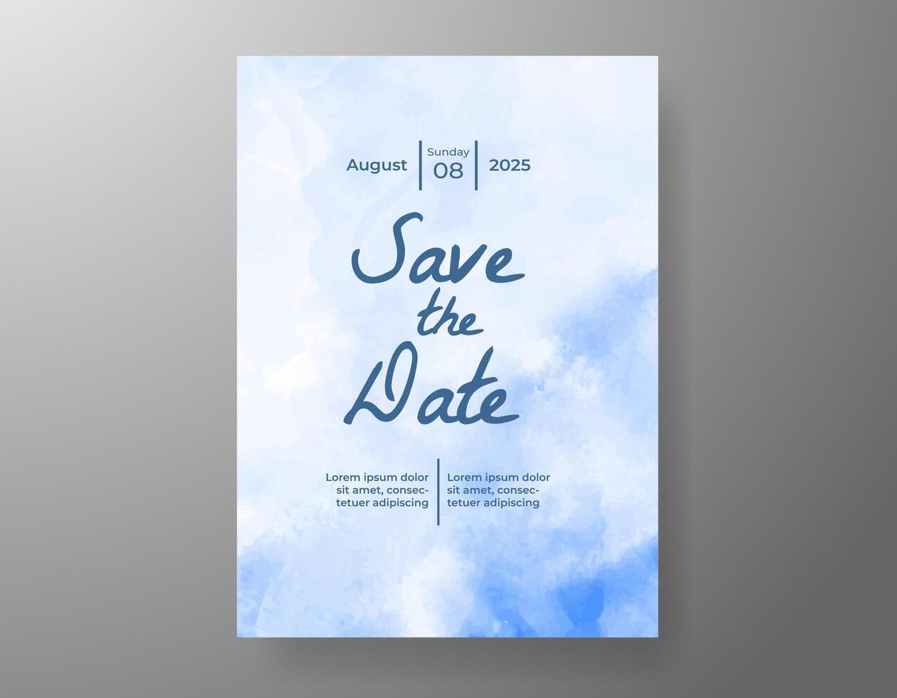 Wedding invitation with abstract watercolor background vector