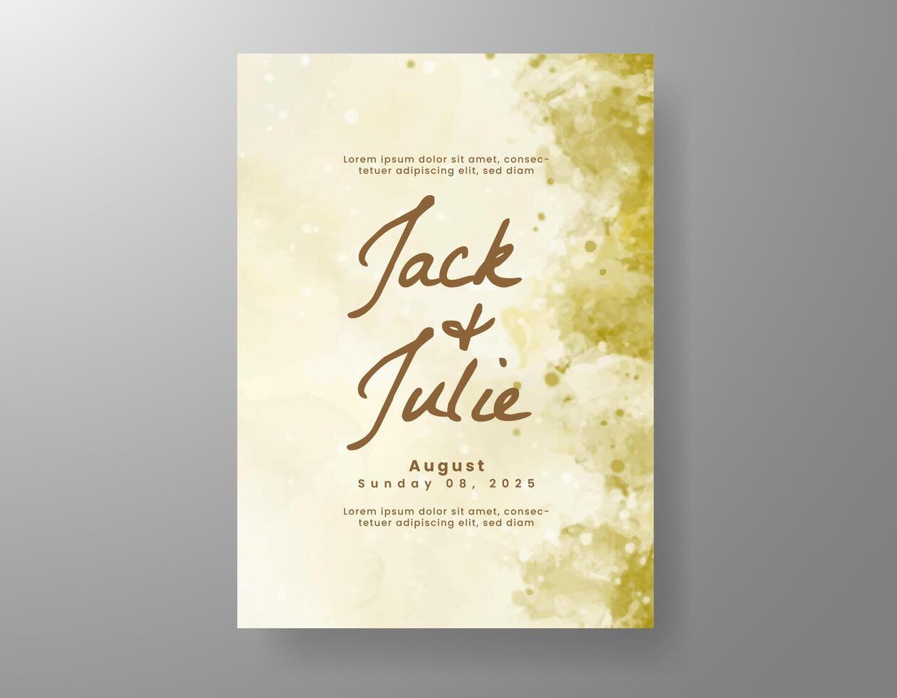 Wedding invitation with abstract watercolor background vector