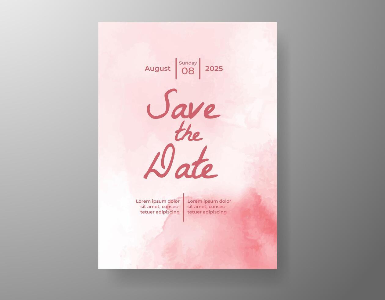 Wedding invitation with abstract watercolor background vector