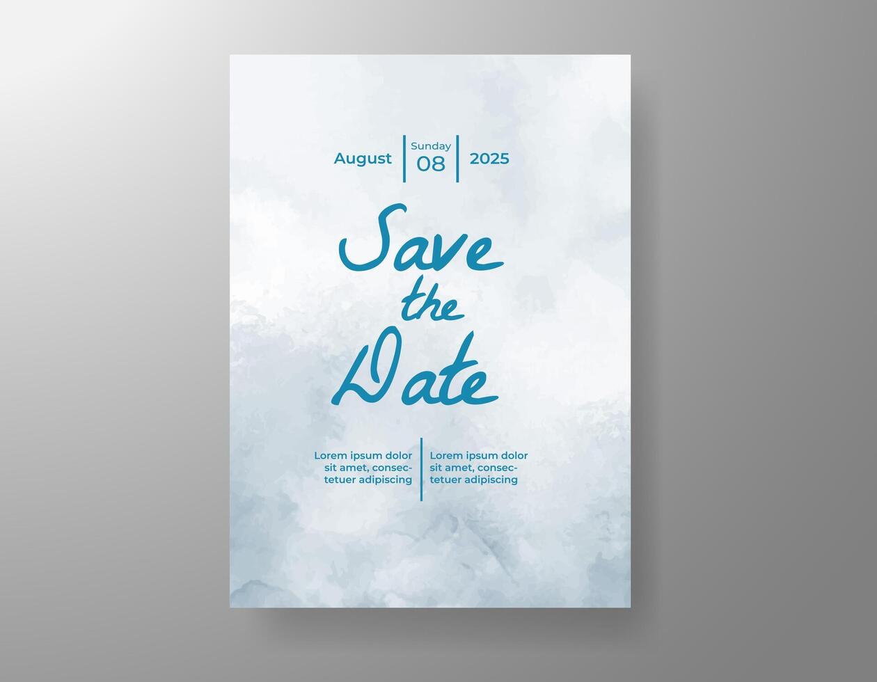 Wedding invitation with abstract watercolor background vector