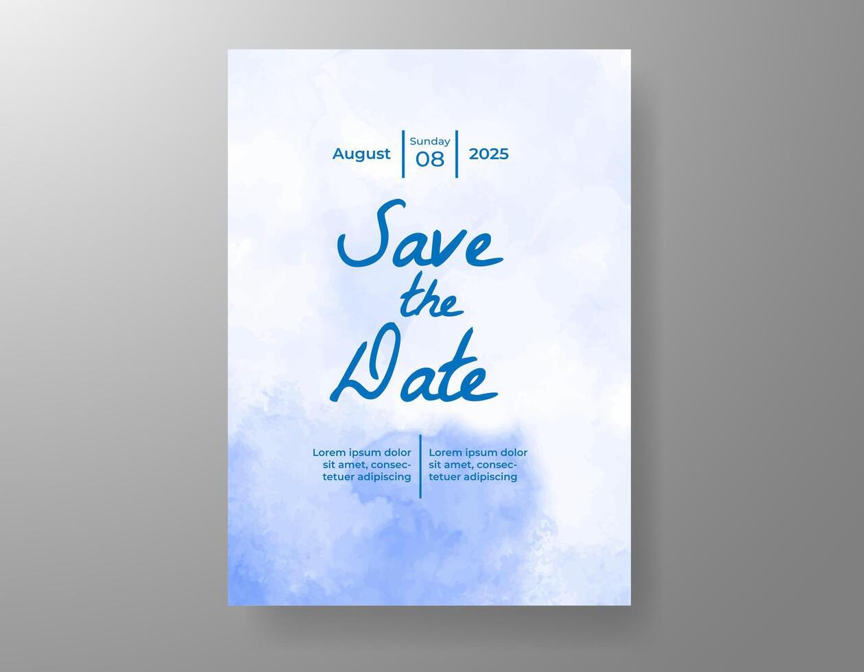 Wedding invitation with abstract watercolor background vector