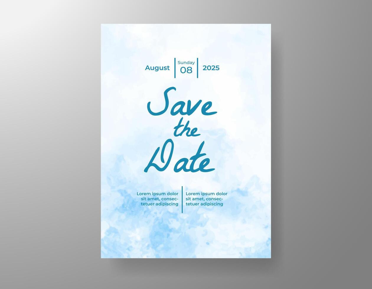 Wedding invitation with abstract watercolor background vector