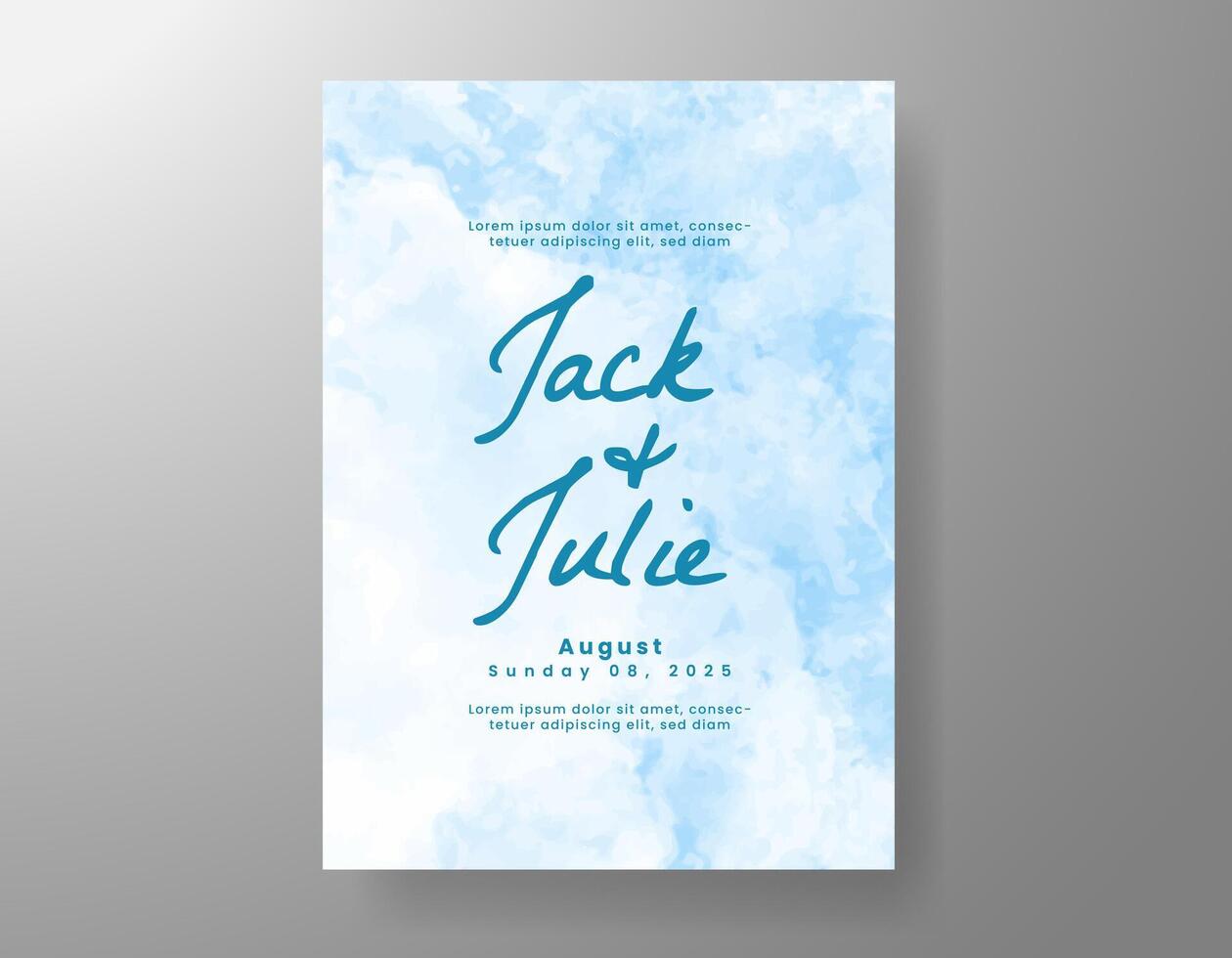 Wedding invitation with abstract watercolor background vector