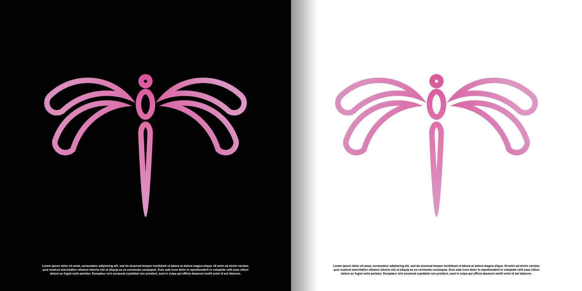 dragonfly logo design with creative concept vector