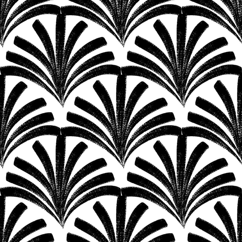 Seamless pattern with textured lines and curls. Grunge damask ornament. Vintage background with brush strokes. Great for textile, fabric, wallpaper, wrapping, scrapbook and packaging vector