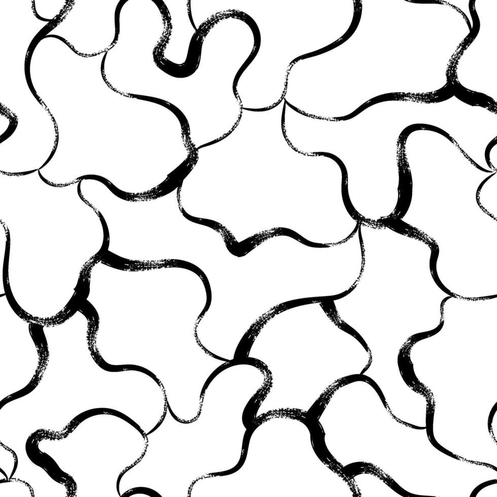 Hand drawn Minimalist abstract brush stroke painting seamless pattern illustration. Modern trendy paint line background. Great for textile, fabric, wallpaper, wrapping vector