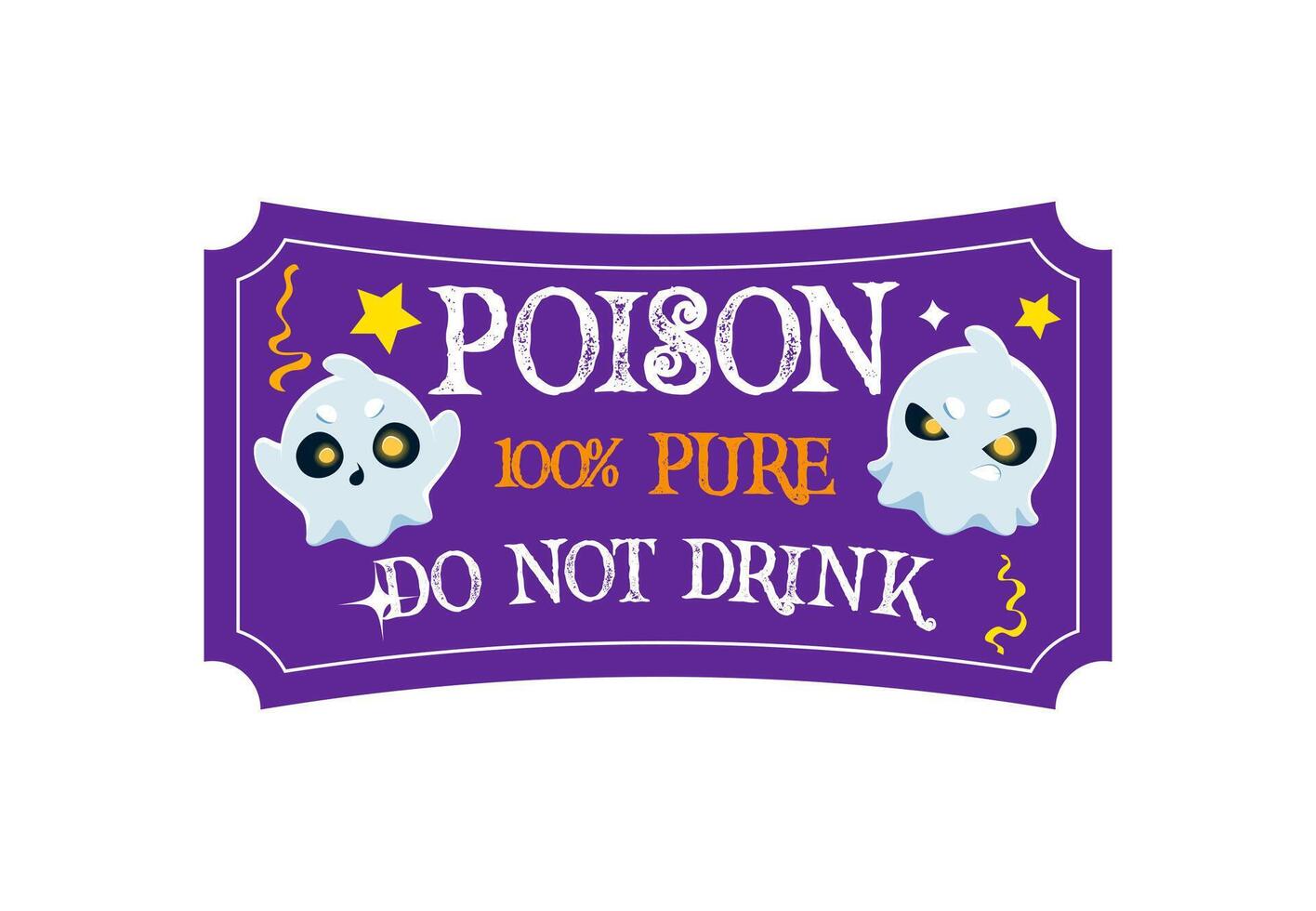 Halloween potion label and witch elixir bottle tag vector