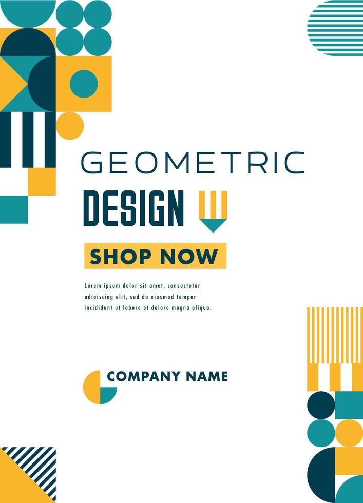 Poster or flyer template, modern geometric pattern vector