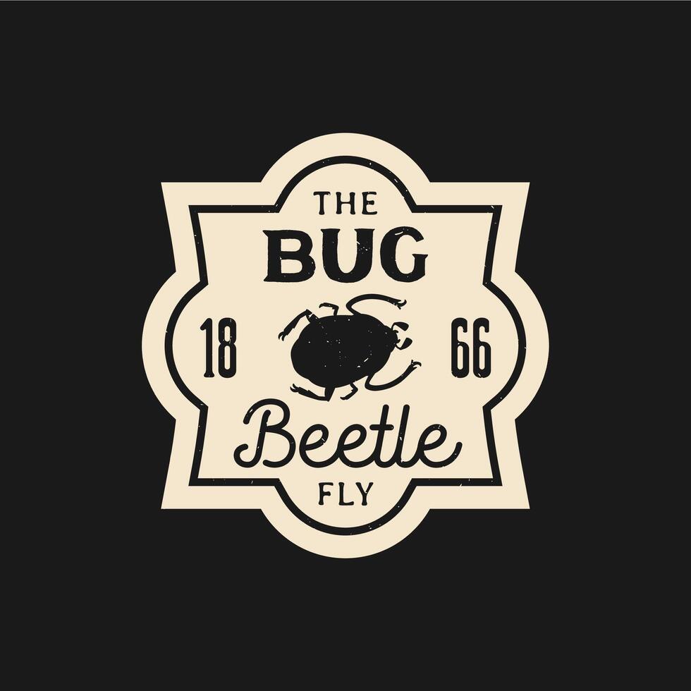 Halloween potion bottle label with beetle bug vector