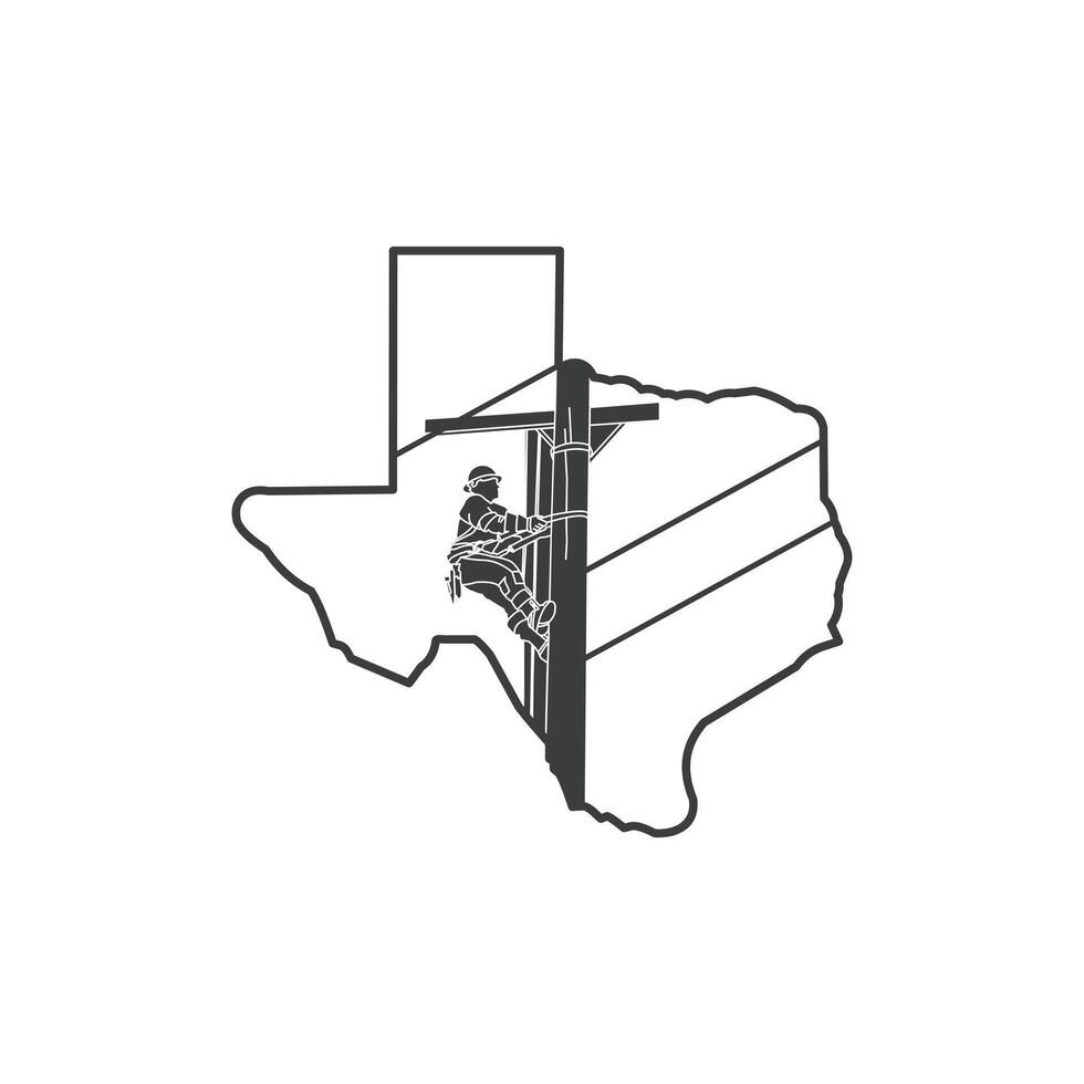 Texas Lineman Pole modern logo design, suitable for your design vector