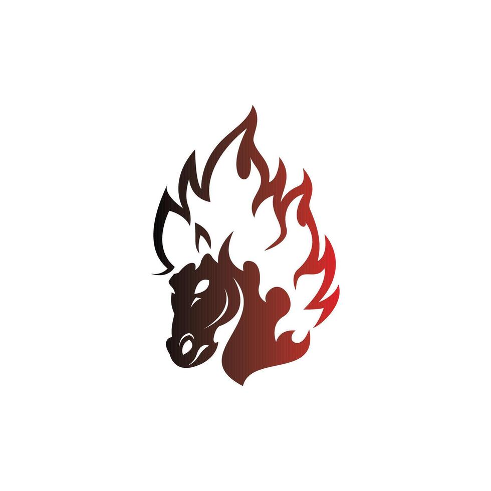 Horse Head Fire illustration design template, suitable for your company vector