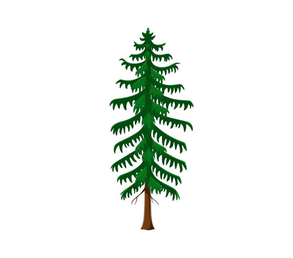 Cartoon jungle rainforest tree, forest plant vector