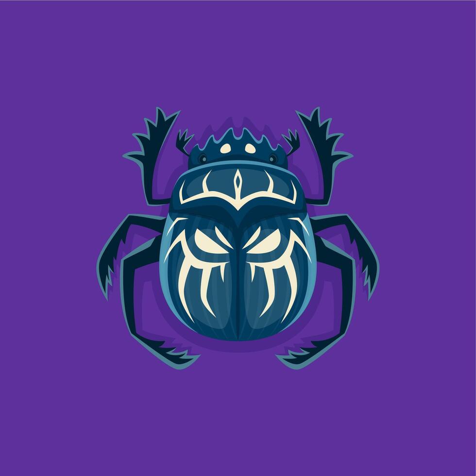Cartoon Halloween scarab beetle character vector