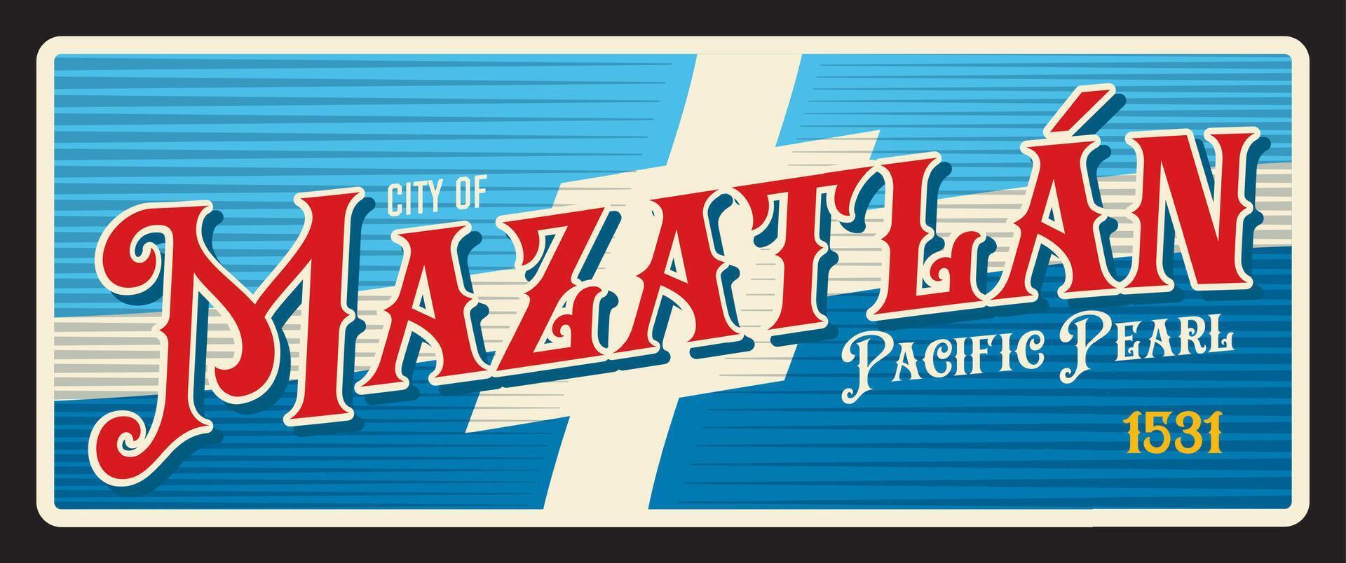 Mazatlan Mexican city travel sticker vector