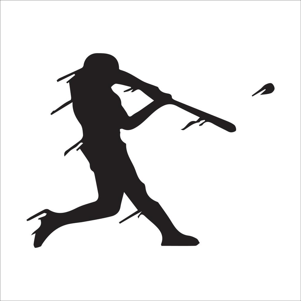 Set of Baseball player silhouette , Softball silhouette collection size eps 10 vector