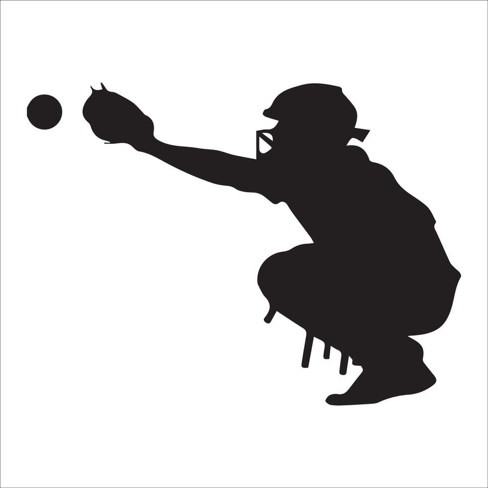Set of Baseball player silhouette , Softball silhouette collection size eps 10 vector