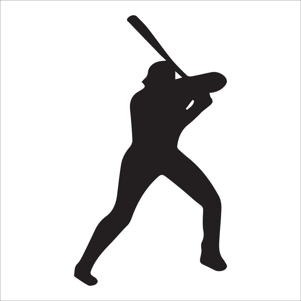 Set of Baseball player silhouette , Softball silhouette collection size eps 10 vector