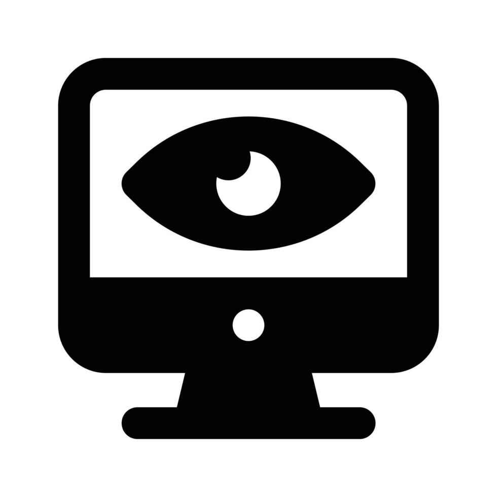 An eye inside the monitor screen showing concept icon of monitoring in trendy style vector