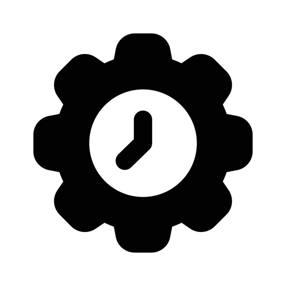 Clock with gear showing concept of time management, high quality graphics vector