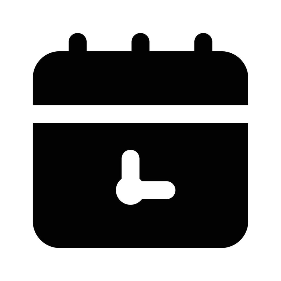 Calendar with clock, concept icon of timetable in modern style vector