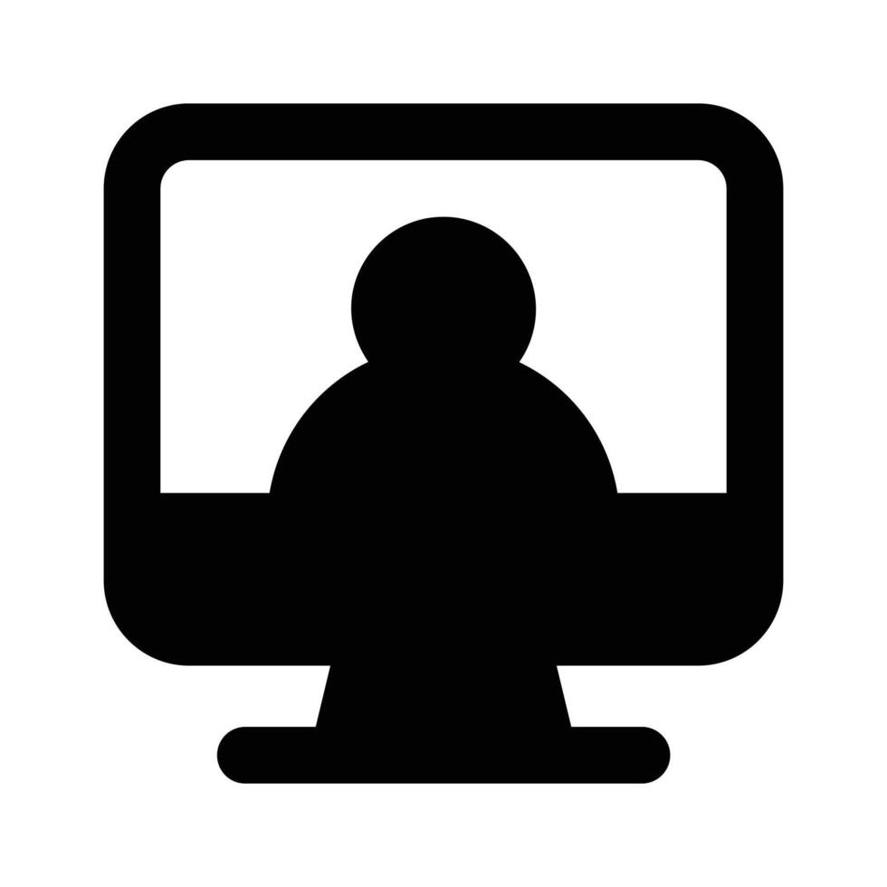 Person inside monitor, concept icon of online user vector