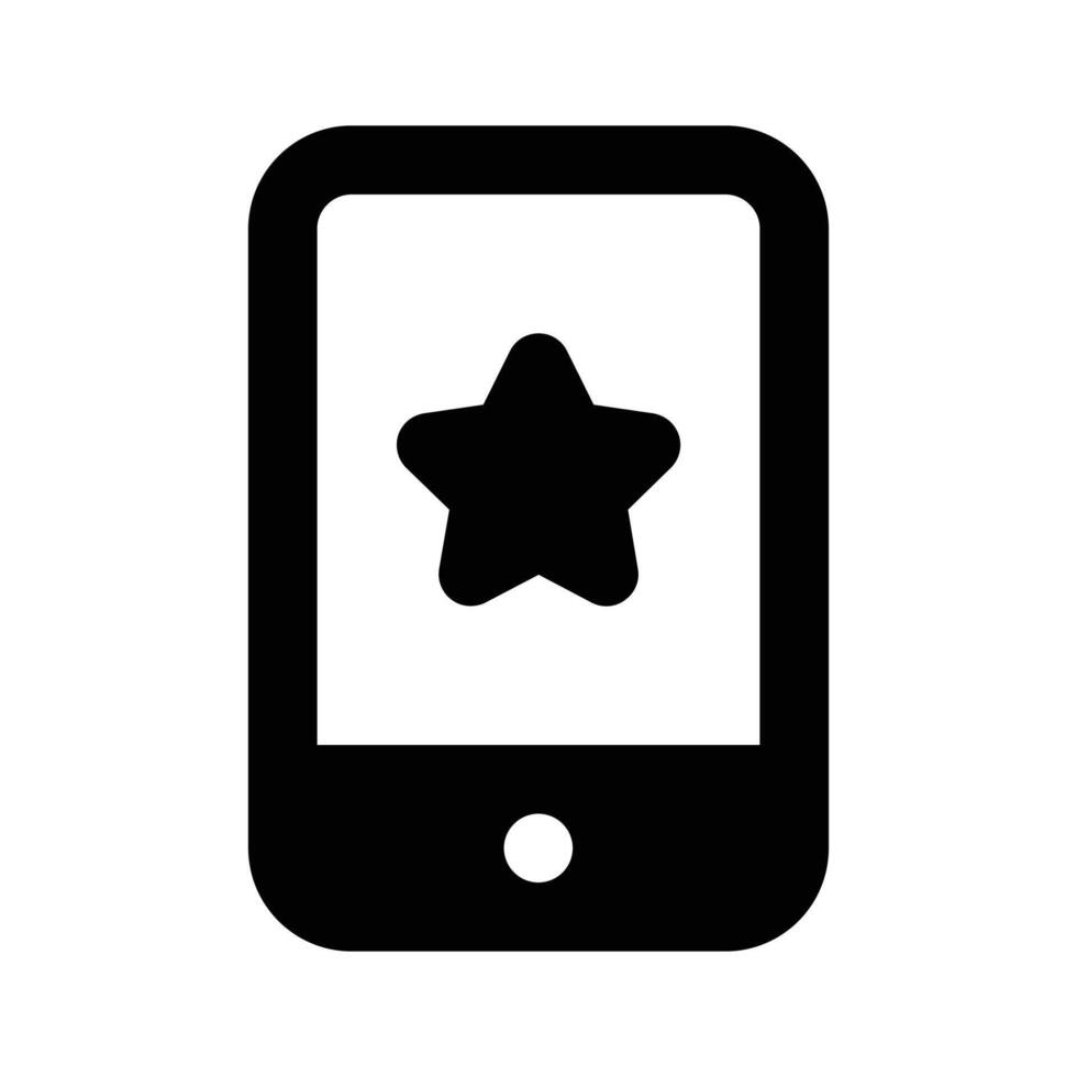 Star on mobile screen showing concept icon of online rating vector