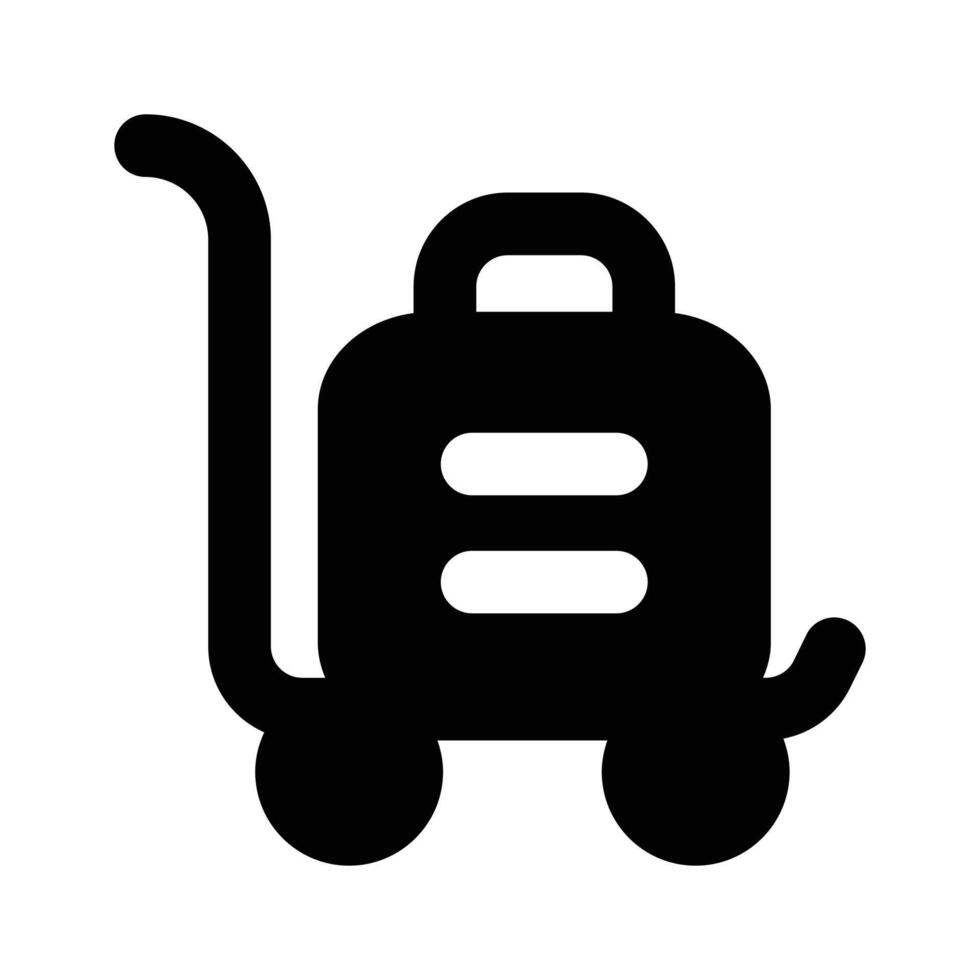 Luggage cart, parcel trolley design isolated on white background, dolly icon vector