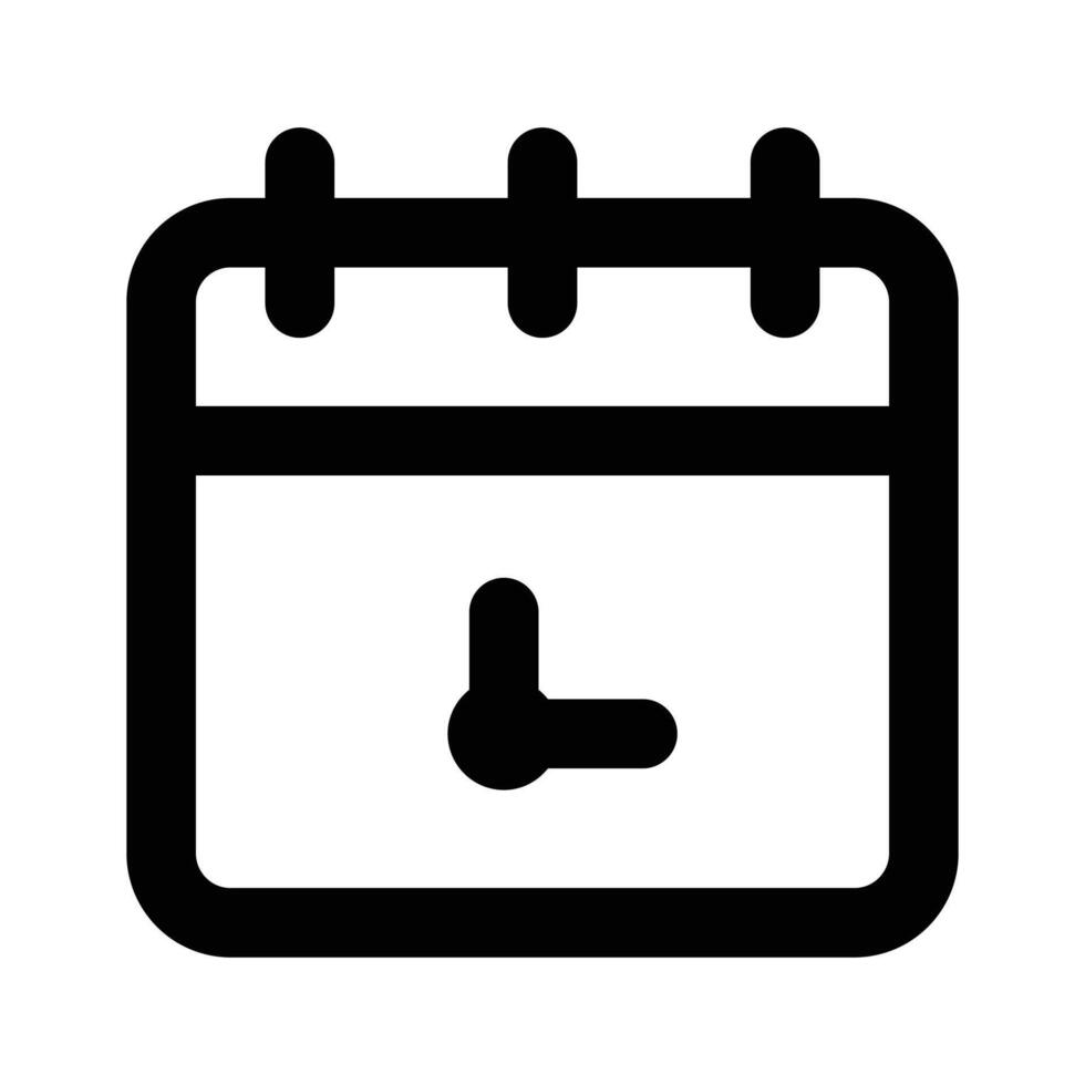 Calendar with clock, concept icon of timetable in modern style vector
