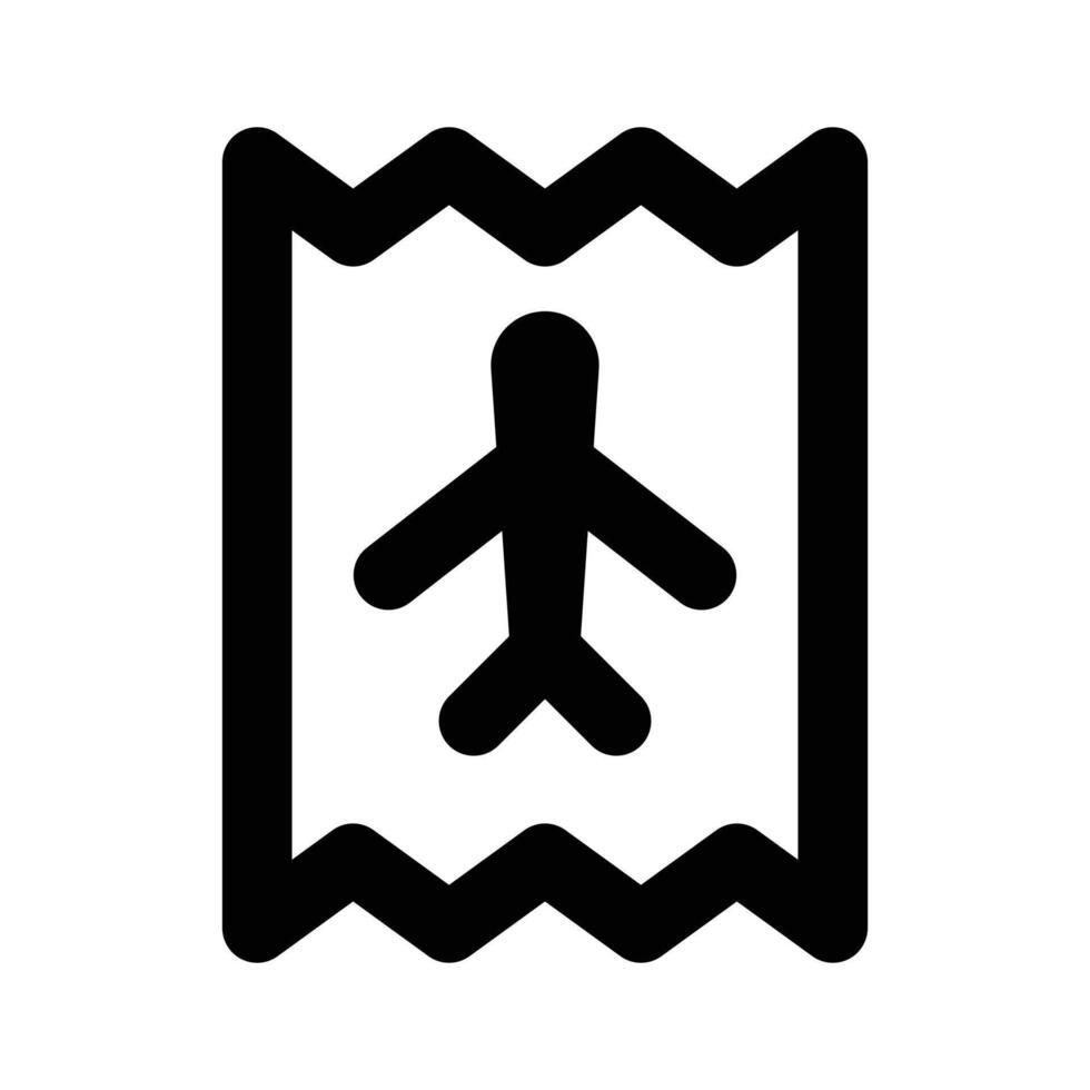 Icon of air ticket in hand design style, aeroplane ticket vector