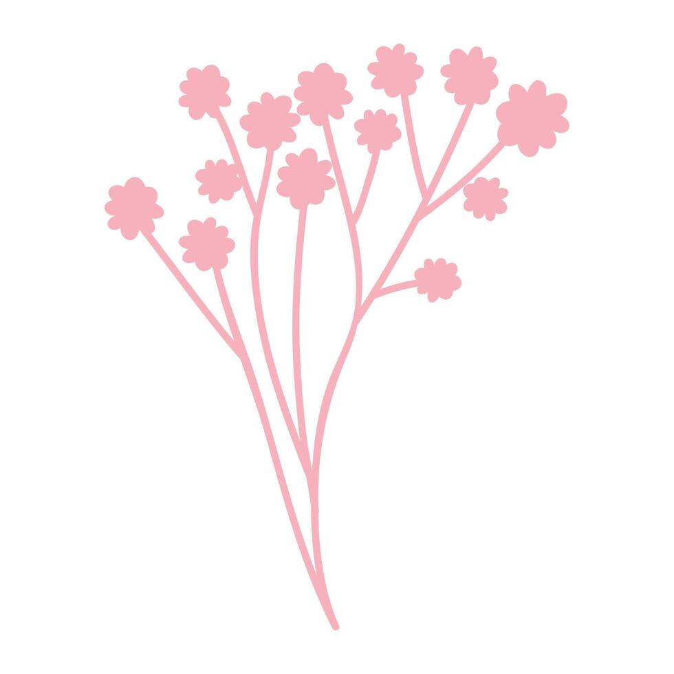 Spring blooming flowers on white background vector