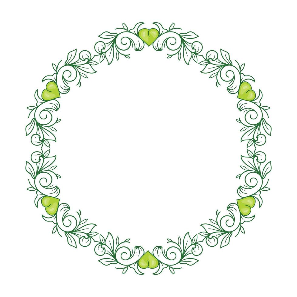 Hand drawn flat design hearts border and frame vector