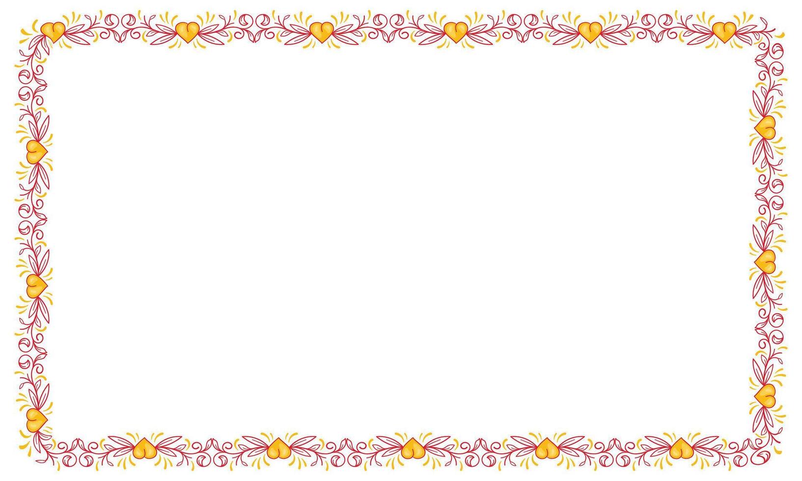 Hand drawn flat design hearts border and frame vector